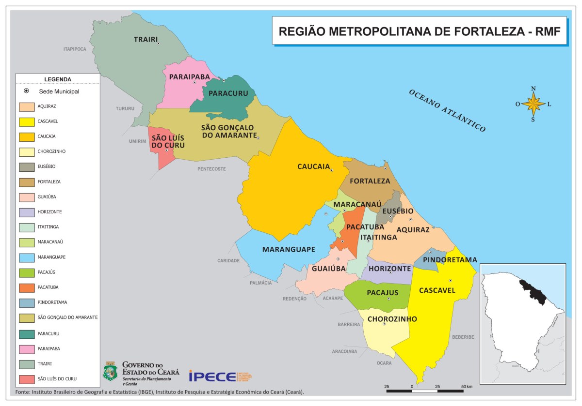 Resultado de imagem para RegiÃ£o Metropolitana de Fortaleza